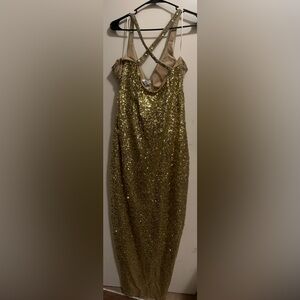 Gold Sequin Bubble Midi Skirt for Cocktail Events